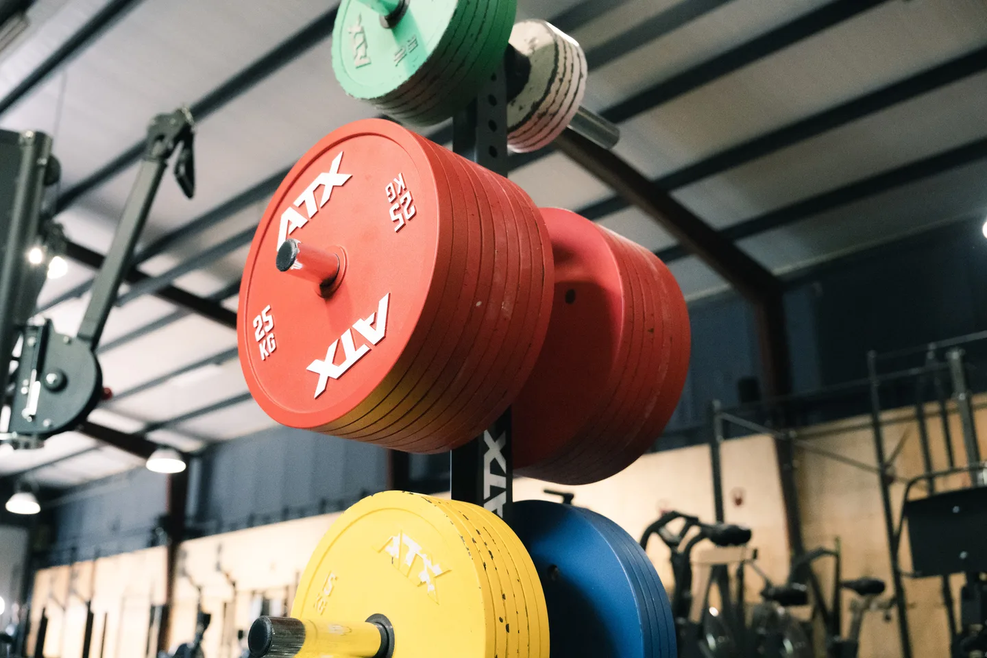 Colourful weight plates in the training space