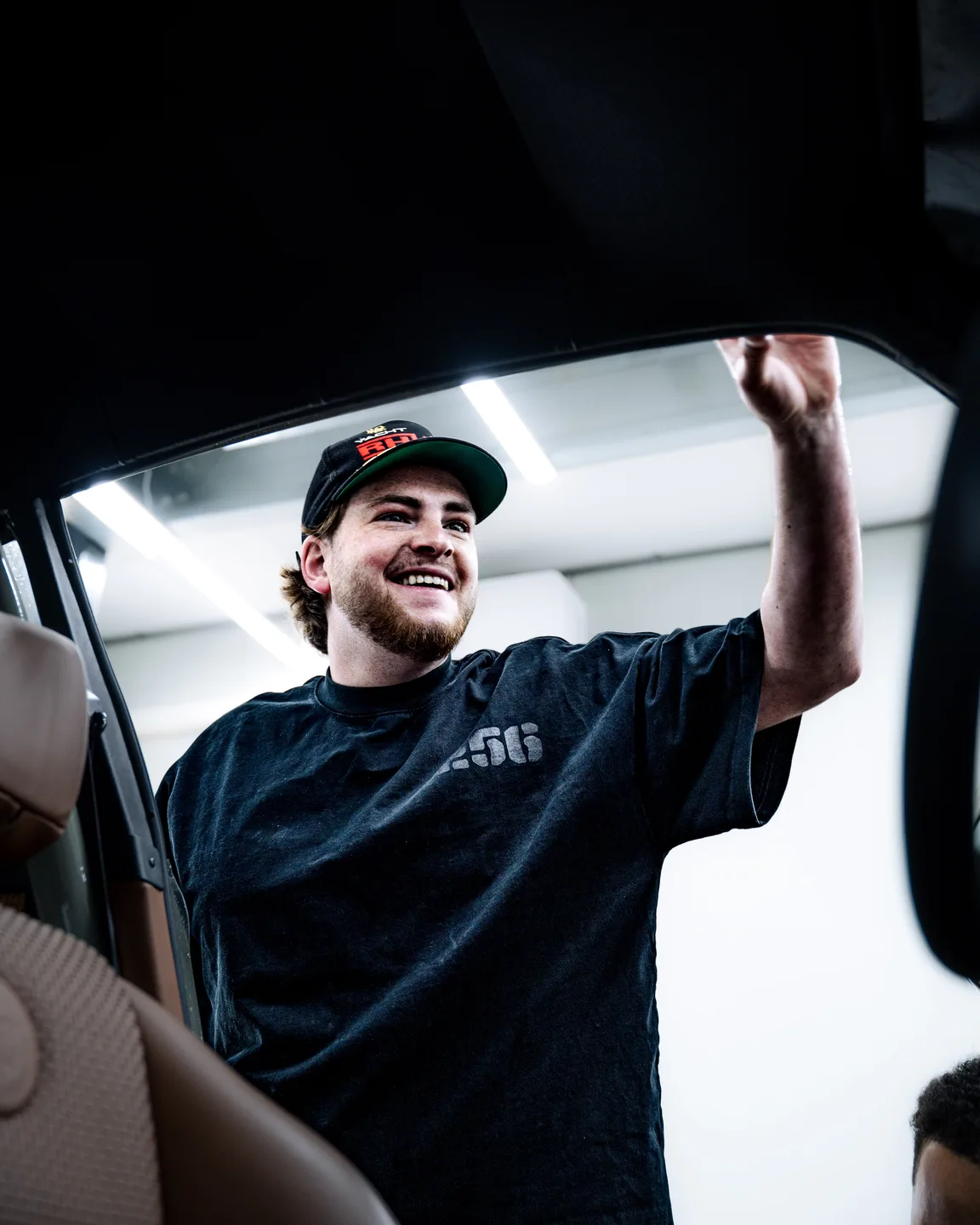 Portrait while working on a car