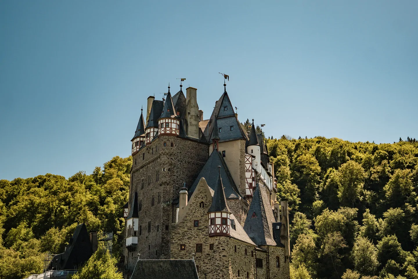 Historic castle among green hills